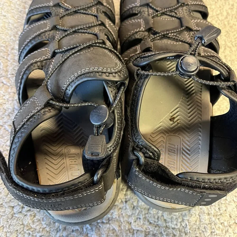 Khombu Sandals Mens 8 Black Travis Outdoor Hiking Walking Active Lake River